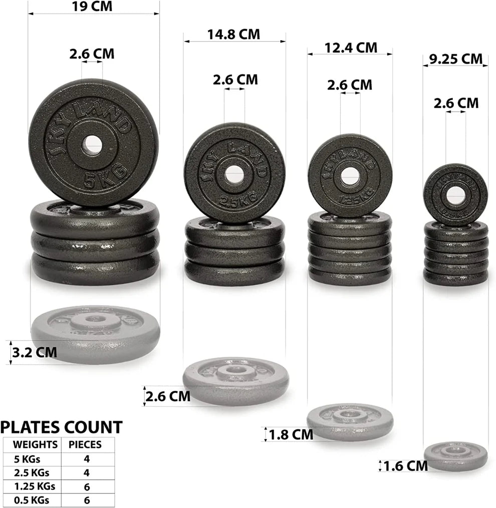 50kg Cast Iron Dumbbells Set